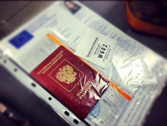 Набор документов на визу