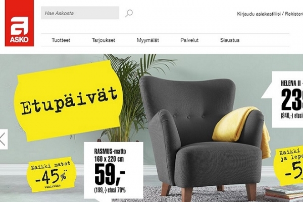 Сайт финского производителя мебели для дома Asko
